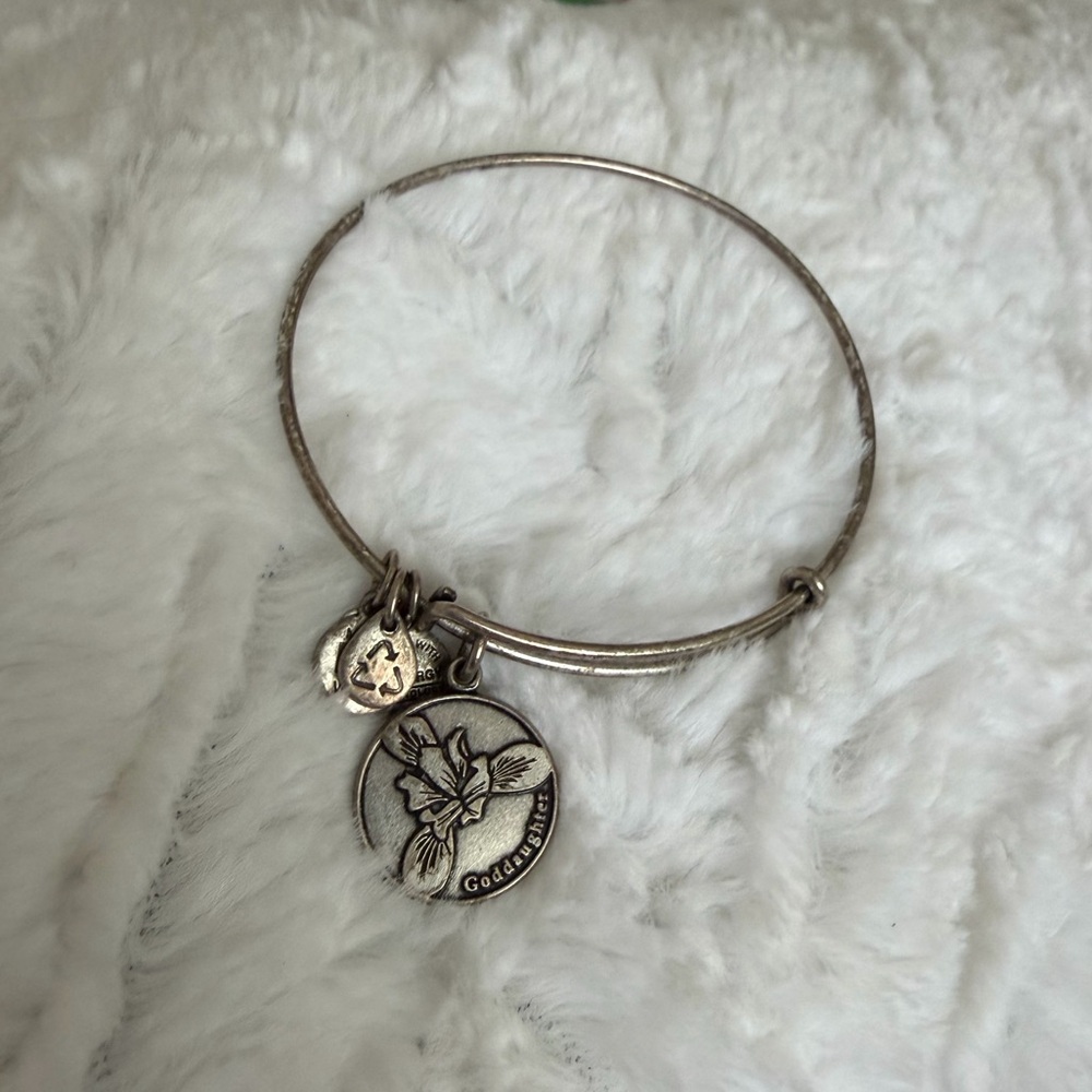 Alex and Ani Goddaughter Charm Silver Bracelet Energy 2013 Retired